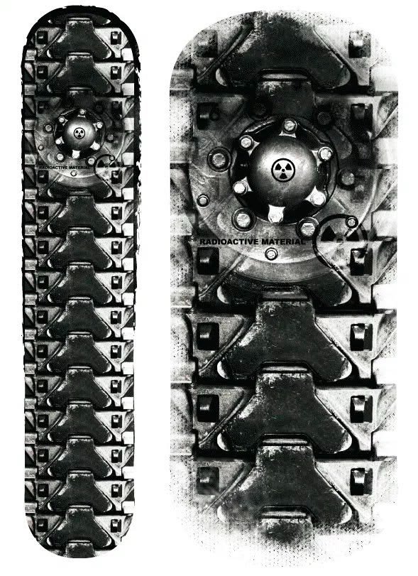 Original black and white industrial radioactive snowboard graphic design